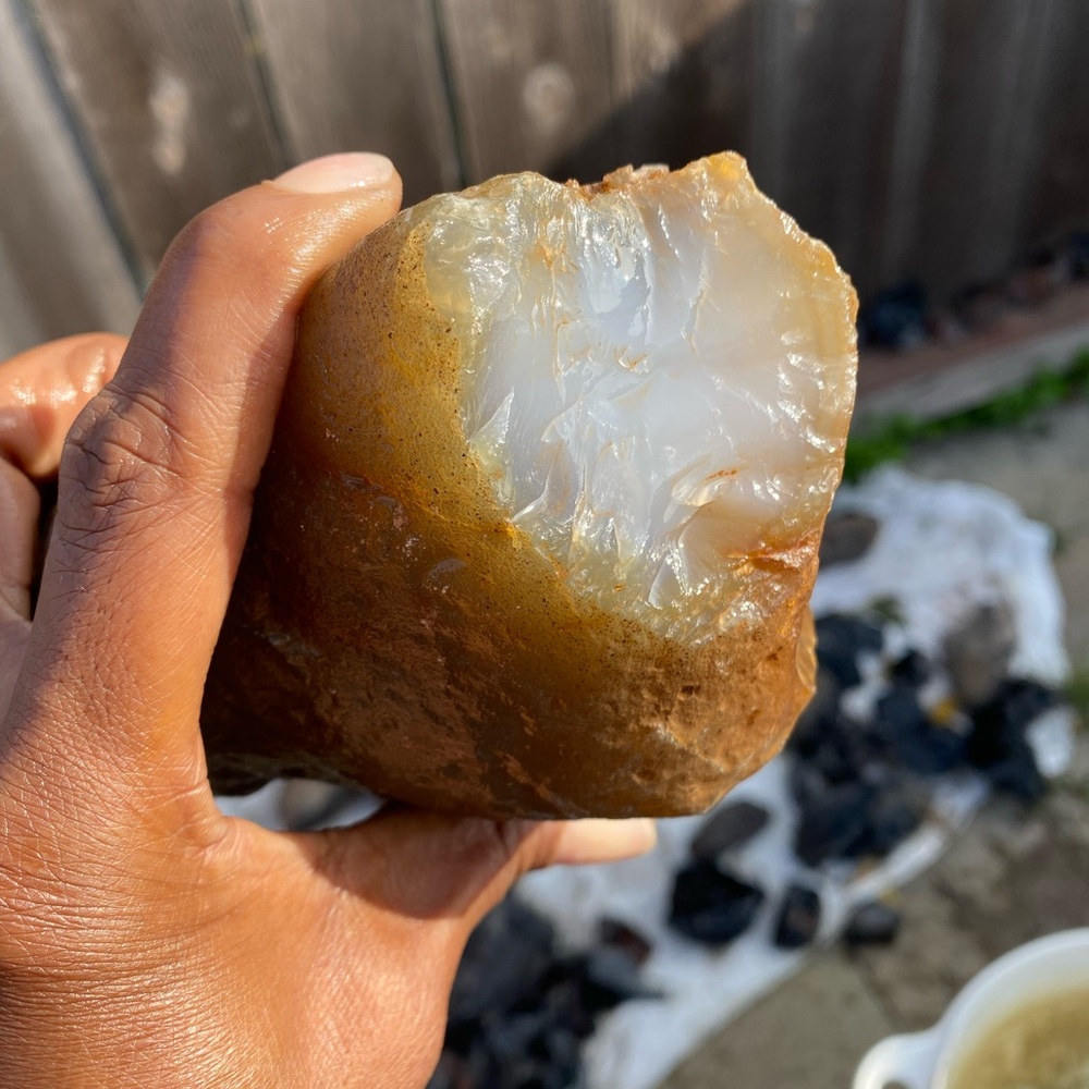 Natural Raw Stone with Translucent Center